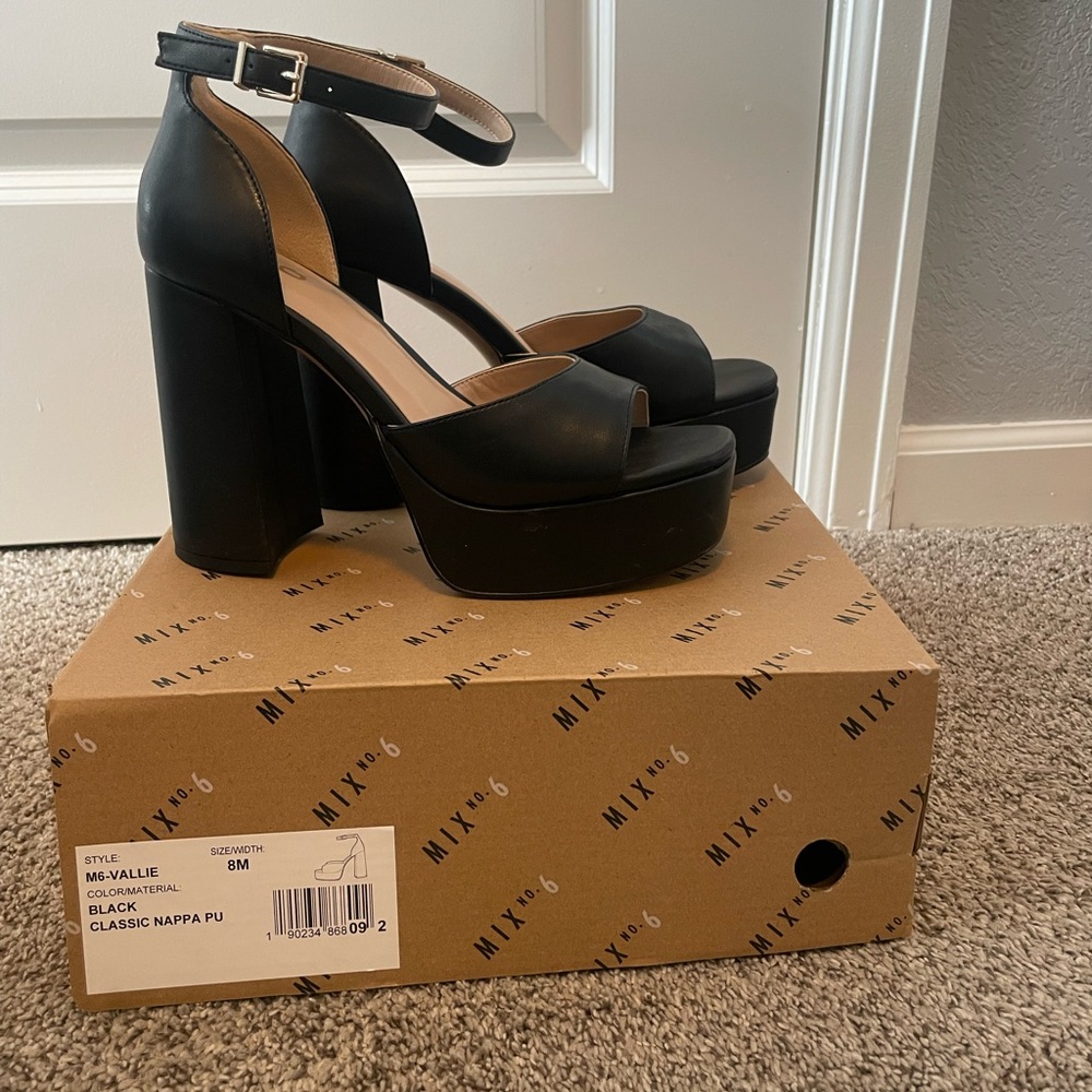 Mix No. 6 Black Platform Heels